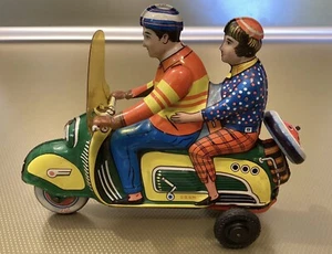 Technofix Roller Scooter Nr. 282 Friktion Western Germany Blechspielzeug - Bild 1 von 23