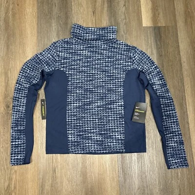 Nike Pro HyperWarm Shirt Women Large Training Navy Pullover Top Running Workout - Image 1 of 4