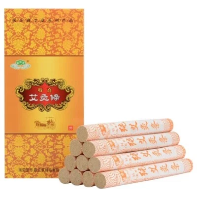 El paquete de 10 piezas de palos de moxibustión de rollo Moxa está hecho por la anciana Artemisa Foto 1 de 4