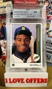 1989 UPPER DECK KEN GRIFFEY Jr. RC HOLO DIAMOND CGS 10 C STORE WCG READ - Picture 1 of 9