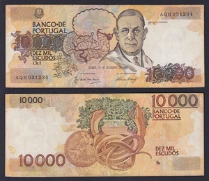 Banconota Portogallo 10000 escudos 1989 P.-185b BB/VF - Imagen 1 de 1