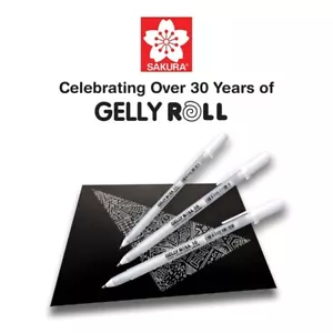Sakura "Gelly Roll" Classic Gel Ink Pen - White - 10pcs Fine 05 (0.6mm) - Picture 1 of 4