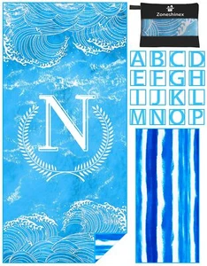 Personalized Microfiber Monogrammed Beach Towel Sand Free Quick Dry Super Absorb - Picture 1 of 7
