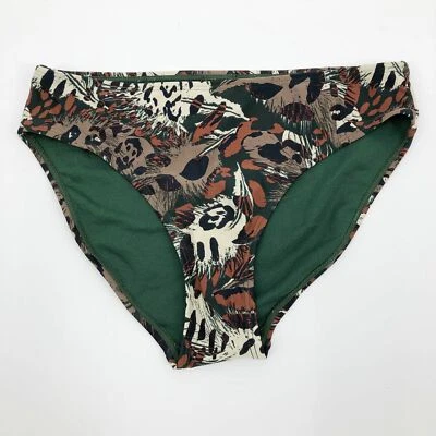 Nicole Miller Women's Bikini Bottoms 6 Swimsuit Jungle Animal Print Cheeky Brown - Image 1 of 4