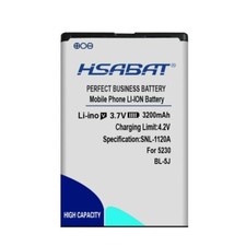 HSABAT 3200mAh BL-5J Phone Battery for Nokia N900,X6,5800XM,5800i,5800W,5230XM