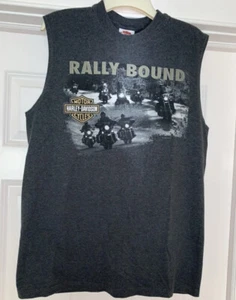 Harley Davidson Herren M T-Shirt Destination Tee grau Battle Creek ärmellos Moto - Bild 1 von 6