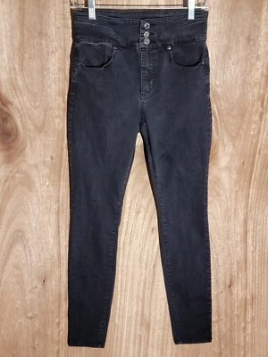 guess jeans womens size 29 skinny stretch high rise denim charcoal gray - Image 1 of 4