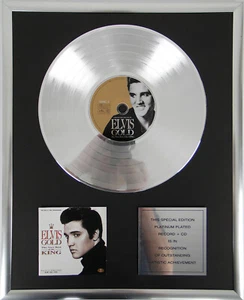 Elvis Presley Gold the very Best gerahmte CD +12" + goldene/platin Schallplatte - Picture 1 of 1