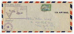 Bermuda 1941, Violet Censor 14. First Day Cover 71/2d to New York with Cachet - Picture 1 of 1