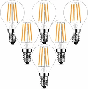 4W G45 E14 LED Screw Golf Filament Bulb, Dimmable, 40W, Warm White, Pack of 6 - Picture 1 of 7