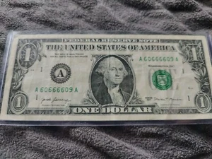 Fancy Serial Number $1 Dollar Bill 5 Of A Kind Trinary - Picture 1 of 4