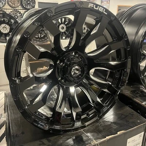 4 Fuel D673 Blitz 22" Gloss Black Milled Wheels Rims 6x5.5 22x10 Chevy GMC 1500 - Picture 1 of 8