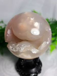 2,5" 310g A+ 65mm Pretty Pink Botryoidal Geode Blume Achat Kristall Kugel - Bild 1 von 23