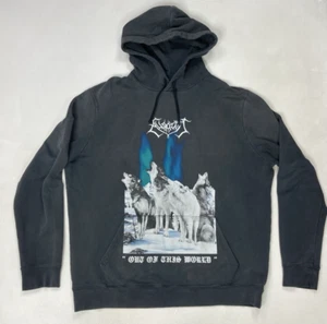 Allsaints Howl OTH Pullover Hoodie Men Large Black Wolves Out Of This World - Picture 1 of 10