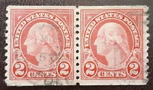 US 1923 2c Used Pair U-80 VF Washington Scott 599 VF/XF 2725 - Picture 1 of 2