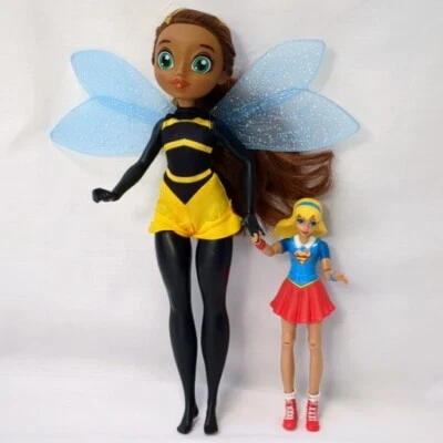 Muñecas DC Super Hero Girls 12" Bumblebee y 6" Supergirl con capa Posable Figura Foto 1 de 4