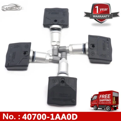 Sensor de presión de neumáticos 4 piezas 40700-1AA0D TPMS para Nissan Titan Murano Pathfinder Foto 1 de 4