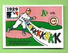 1971 Fleer R.G. LAUGHLIN WORLD SERIES 1929 A's v. Cubs #27 BLACK BACK  EXMT