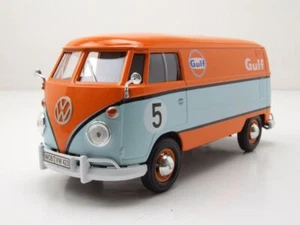 VW T1 Bus Kastenwagen #5 Gulf orange hellblau Modellauto 1:24 Motormax - Bild 1 von 9