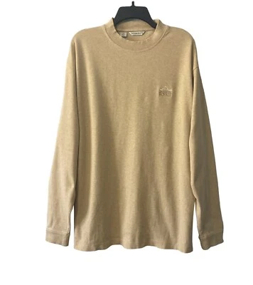 Cutter &Buck L 100% Pima Cotton Tan Mission Royale Logo Cozy Soft Pullover - Image 1 of 4