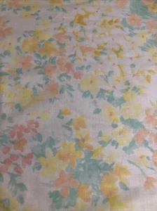 Floral Peter Pan Fabrics BTY Pastel  Fabric Quilting Sewing Coral Yellow Green - Picture 1 of 5