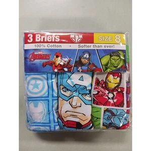 Marvel Avengers 3 Boys Briefs 100% Cotton Size 8 NWT FREE SHIPPING - Picture 1 of 2