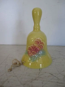 Campana vintage de cerámica esmaltada de 6,5", amarillo canario, muy buen estado - Imagen 1 de 4