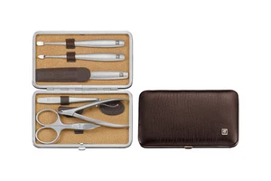 Zwilling Twinox Elk Rahmen-Etui braun Elchleder 6tg.Beauty Maniküre Manicure-Set - Picture 1 of 1