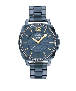 Brand New Coach Boyfriend Blue Metal Band Crystal Dial Watch 14503985 - Picture 1 of 4