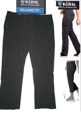 NWT Kuhl Freeflex Roll Up Cargo Pants Stretch COAL Dark Gray sz 20 WOMEN relaxed - Image 1 of 4