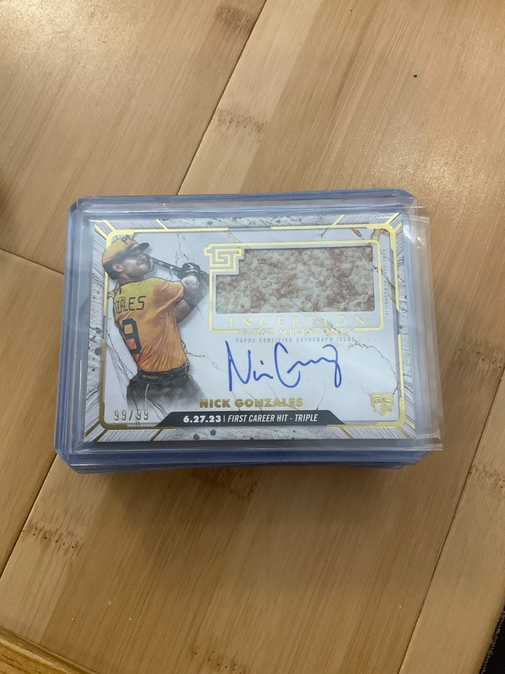 NICK GONZALES 2025 TOPPS INCEPTION RPA FIRST MILSETONES AUTO CASE HIT /99 PIRATE - Image 1 of 1