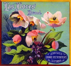 f03 Los Angeles Los Flores Flowers Orange Citrus Fruit Crate Label Fridge Magnet - Picture 1 of 1