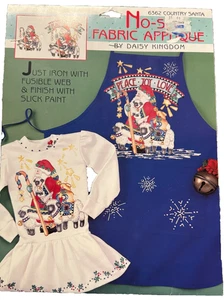 Apliques de tela Daisy Kingdom vintage de los años 90 sin coser Country Santa Peace Love Joy - Imagen 1 de 10