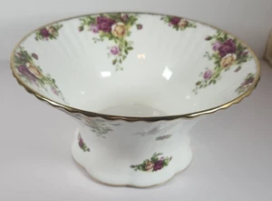 Royal Albert Old Country Roses geriffelte runde Servierschale mit Fuß 9,5" x 5" Höhe EUC - Bild 1 von 10