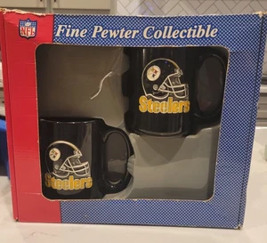 Vintage 2002 NFL Fine Pewter Pittsburgh Steelers Kaffeetassen X2 nie benutzt - Bild 1 von 3