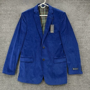 US Polo Assn Blazer Mens 42L Corduroy Sport Coat Royal Blue Single Breasted - Picture 1 of 10
