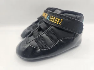 Nike Air Jordan 11 Retro Gamma Blue Black Crib Booties 378049-006 Baby size 3C - Picture 1 of 7