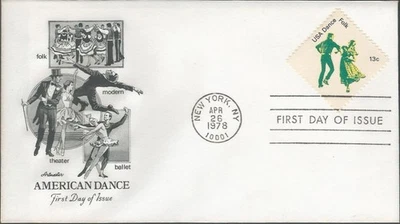 Scott 1751 FDC - 13 cent - 1978 - American Dance - Folk - First Day of Issue - Image 1 of 2