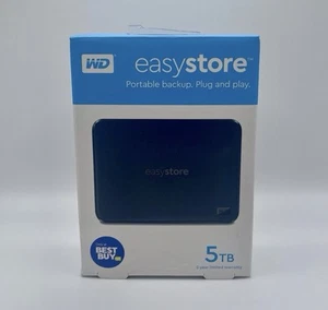 WD Easystore 5TB External USB 3.0 Portable Hard Drive - Black - New - Photo 1/4