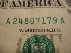 Fancy Serial Number $1 Dollar Bill Birthday Note ~ July 1, 1979...7/1/79 - Picture 1 of 2