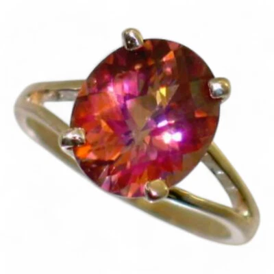 Twilight Fire Topaz Angel Ring, 10KY or 14KY Gold Ladies Ring, R132 - Image 1 of 4
