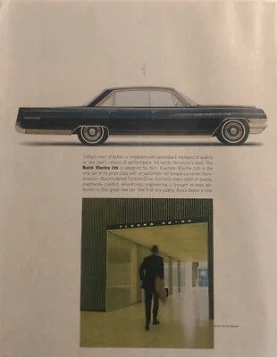 1963 Buick Electra 225 PRINT AD Today's Man Action Wants Tomorrow's Best VTG 60s - Image 1 of 4