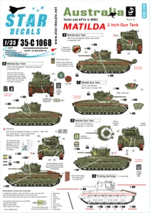 Star Aufkleber 1/35 Australien Teil 3 Tanks und AFVs - Matilda Aufkleber 35C1068 - Bild 1 von 2