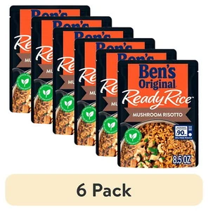 6 pack Ready Rice Mushroom Risotto Flavored Rice Easy Dinner Side 8.5 oz Pouch - Picture 1 of 6