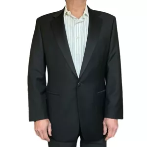 Baumler Men's Tuxedo Style Black Blazer Jacket Size EU 50 US 40R Made in Austria - Picture 1 of 14