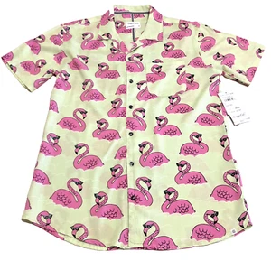Mens Pink Flamingo Button Up Shirt Short Sleeve Size Small Nordstroms NWT Casual - Picture 1 of 12