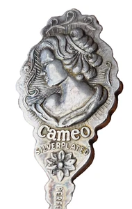 Andenken Löffel Silber Auflage Wien Stephansdom Cameo Souvenir Zuckerlöffel alt - Picture 1 of 9
