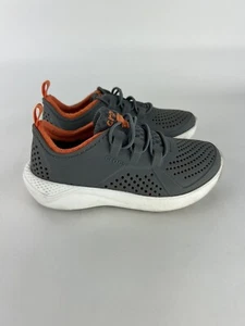 CROCS Boys Kids' LiteRide Pacer Sneakers GRAY White & Orange 206011 US Size: 10 - Picture 1 of 9