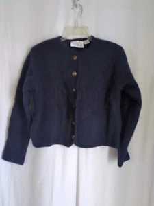 Vintage Tally Ho 100% wool  cardigan sweater Blue size Med Crafting  - Picture 1 of 13