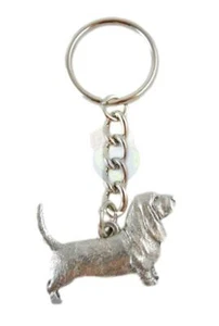 Basset Hound Keychain Pewter - Picture 1 of 1